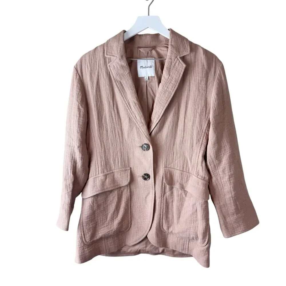 Madewell Cotton-Linen Relaxed‎ Larsen Blazer